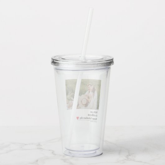 Trendromantisches Zitat | Valentines Bestes Gesche Acryltrinkbecher (Rückseite)