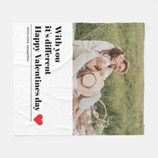 Trendromantisches Zitat | Valentines Bestes Gesche Fleecedecke (Vorderseite (Horizontal))