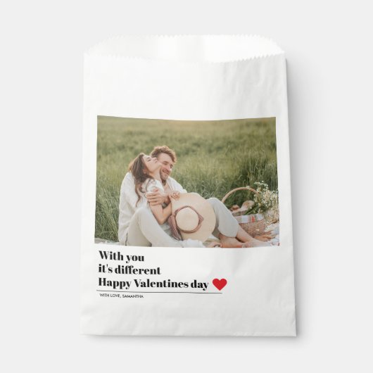 Trendromantisches Zitat | Valentines Bestes Gesche Geschenktütchen (Vorderseite)