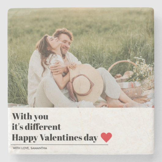 Trendromantisches Zitat | Valentines Bestes Gesche Steinuntersetzer (Vorderseite)