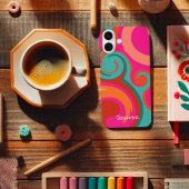 Trendrosa Abstrakte Wirbel Personalisiert Moderne Case-Mate iPhone Hülle