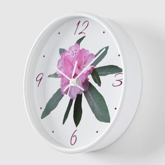 Trendrosa Blume M monogramm floral Uhr (Winkel)