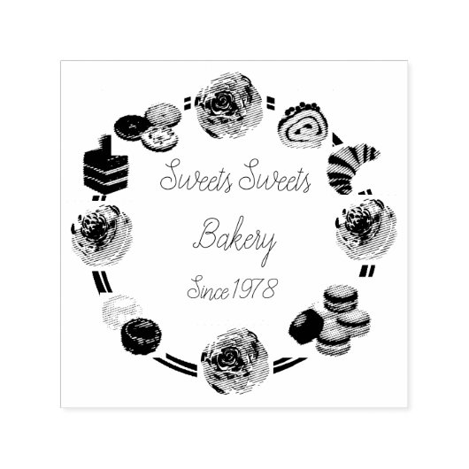 Trendrosa Blumenbäckerei Business Permastempel (Design)