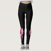 Trendrosa Blüten blühende Leggings (Vorderseite)