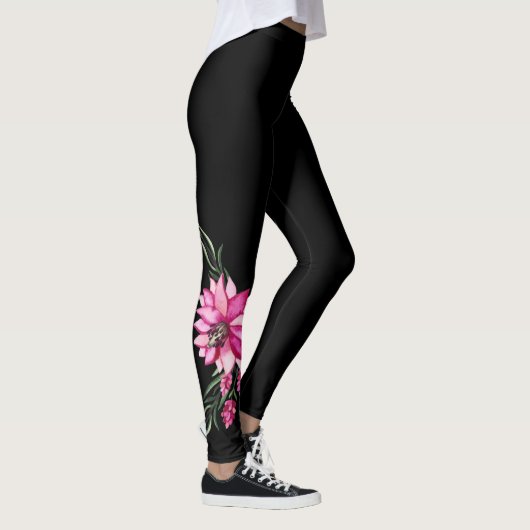 Trendrosa Blüten blühende Leggings (Rechts)