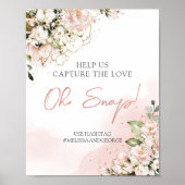 Trendrosa Blütengoldblüte Boho-Schnappschild Poster (Vorne)