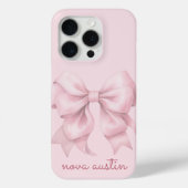 Trendrosa Bow Personalisiert mit Name Monogram Case-Mate iPhone Hülle (Rückseite)