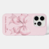 Trendrosa Bow Personalisiert mit Name Monogram Case-Mate iPhone Hülle (Rückseite (Horizontal))