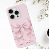 Trendrosa Bow Personalisiert mit Name Monogram Case-Mate iPhone Hülle