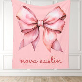 Trendrosa Bow Personalisiert mit Name Monogram Fleecedecke