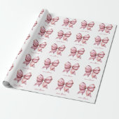 Trendrosa Bow Personalisiert mit Name Monogram Geschenkpapier (Ungerollt)