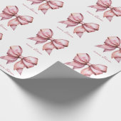 Trendrosa Bow Personalisiert mit Name Monogram Geschenkpapier (Ecke)