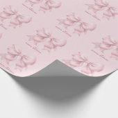 Trendrosa Bow Personalisiert mit Name Monogram Geschenkpapier (Ecke)