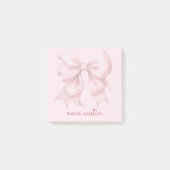 Trendrosa Bow Personalisiert mit Name Monogram Post-it Klebezettel (Vorderseite)