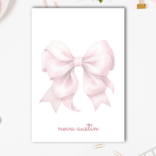 Trendrosa Bow Personalisiert mit Name Monogram Post-it Klebezettel