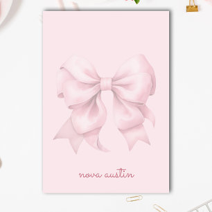 Trendrosa Bow Personalisiert mit Name Monogram Post-it Klebezettel