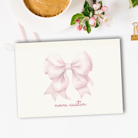 Trendrosa Bow Personalisiert mit Name Monogram Post-it Klebezettel