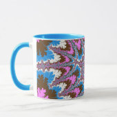 Trendrosa, braunes und hellblaues Fraktal Tasse (Links)