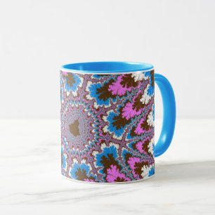 Trendrosa, braunes und hellblaues Fraktal Tasse