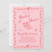 Trendrosa Brautparty Einladung (Vorderseite)