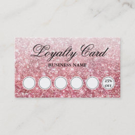 Trendrosa Glitzer Beauty Business Loyalty Card Visitenkarte