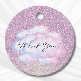 Trendrosa Glitzer Cloud Brautparty Geschenkanhänger