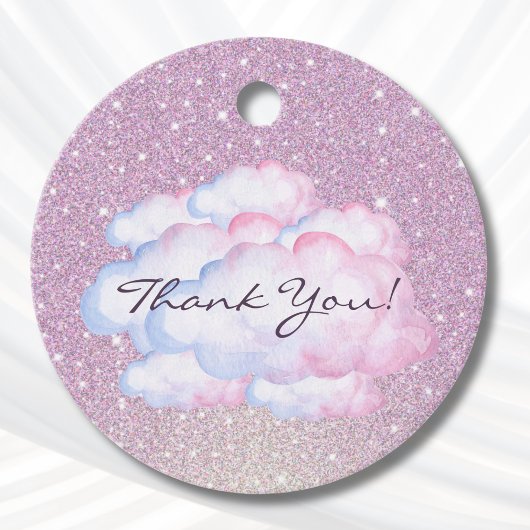 Trendrosa Glitzer Cloud Brautparty Geschenkanhänger