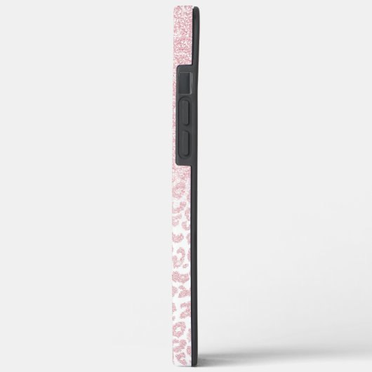 Trendrosa Glitzer & Leopard Print Ombre Design Case-Mate iPhone Hülle (Rückseite / Links)