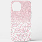 Trendrosa Glitzer & Leopard Print Ombre Design Case-Mate iPhone Hülle (Rückseite)