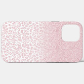Trendrosa Glitzer & Leopard Print Ombre Design Case-Mate iPhone Hülle (Rückseite (Horizontal))