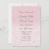 Trendrosa Glitzer & Leopard Print Ombre Design Einladung (Vorderseite)
