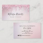 Trendrosa Goldgitter-Haarstylle Visitenkarte (Vorne/Hinten)