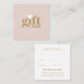 Trendrosa Goldtypografie-Salon Geschenkgutschein Rabattkarte (Vorne/Hinten)
