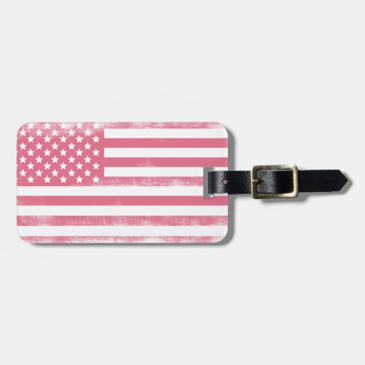 Trendrosa Grunge American Flag Gepäckanhänger (Vorderseite horizontal)