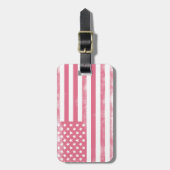 Trendrosa Grunge American Flag Gepäckanhänger (Vorderseite vertikal)