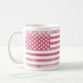 Trendrosa Grunge American Flag Kaffeetasse (Links)