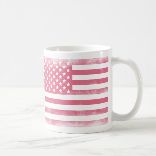 Trendrosa Grunge American Flag Kaffeetasse (Rechts)