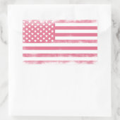 Trendrosa Grunge American Flag Rechteckiger Aufkleber (Tasche)
