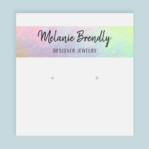 Trendrosa Holographic Earring Display Quadratische Visitenkarte