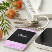 Trendrosa Lavender Diamonds Schlüsselanhänger (Vorderseite rechts)