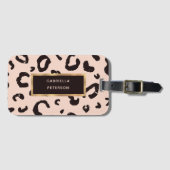 Trendrosa Leopard Muster und Name Gepäckanhänger (Vorderseite (Horizontal))