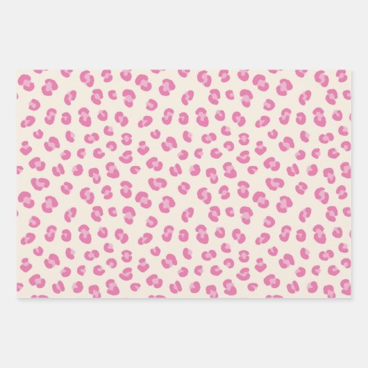 Trendrosa Leopard-Mustergeschenk Geschenkpapier Set (Vorderseite 3)