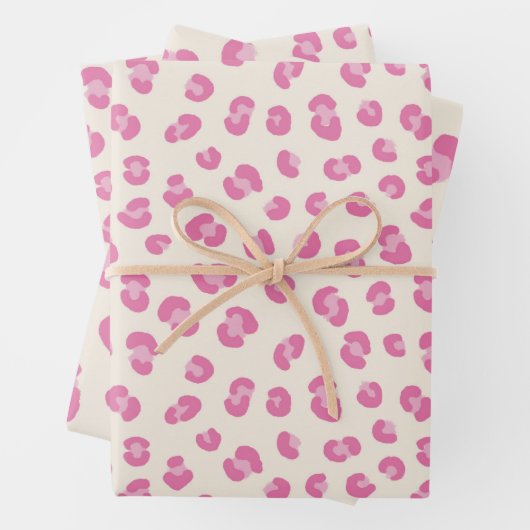 Trendrosa Leopard-Mustergeschenk Geschenkpapier Set (Beispiel)