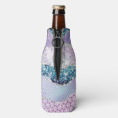 Trendrosa Lila Silber Agate Flaschenkühler (Flasche Rückseite)