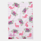 Trendrosa Llamas Floral Doodles & Stripes Geschirrtuch (Vertikal)