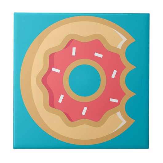 Trendrosa Mattierter Donut Fliese (Vorderseite)
