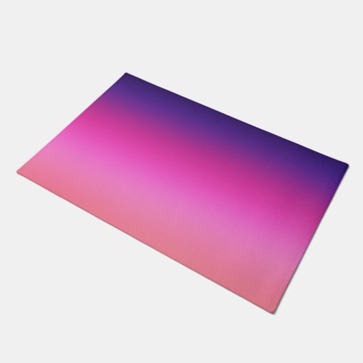 Trendrosa Neon lila und hellorange Gradienten Fußmatte (Schrägansicht)
