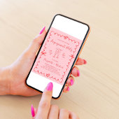 Trendrosa Red Wavy Frame Engagement Party Einladung