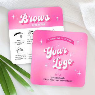 Trendrosa Retro Groovy Brows After Care Cards Quadratische Visitenkarte
