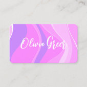 Trendrosa Retro Waves Visitenkarte (Vorderseite)